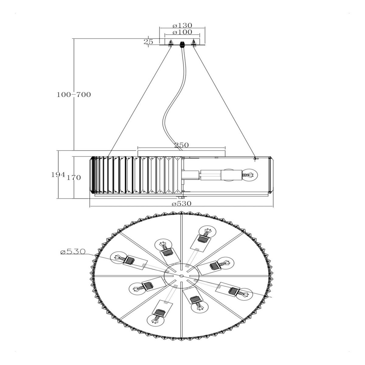 DECKENLEUCHTE 53/17/53 cm   - Chromfarben, Basics, Glas/Metall (53/17/53cm) - MAYTONI