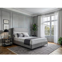 BOXSPRING-ÁGY 140/200 cm  világosszürke  - világosszürke/natúr színű, Modern, faalapú anyag/textil (140/200cm) - MID.YOU