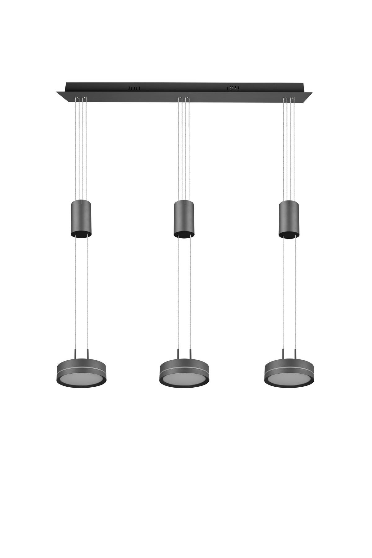 SUSPENSION LED 85/14/180 cm    - Weiss/Anthrazit, Lifestyle, Kunststoff/Metall (85/14/180cm)