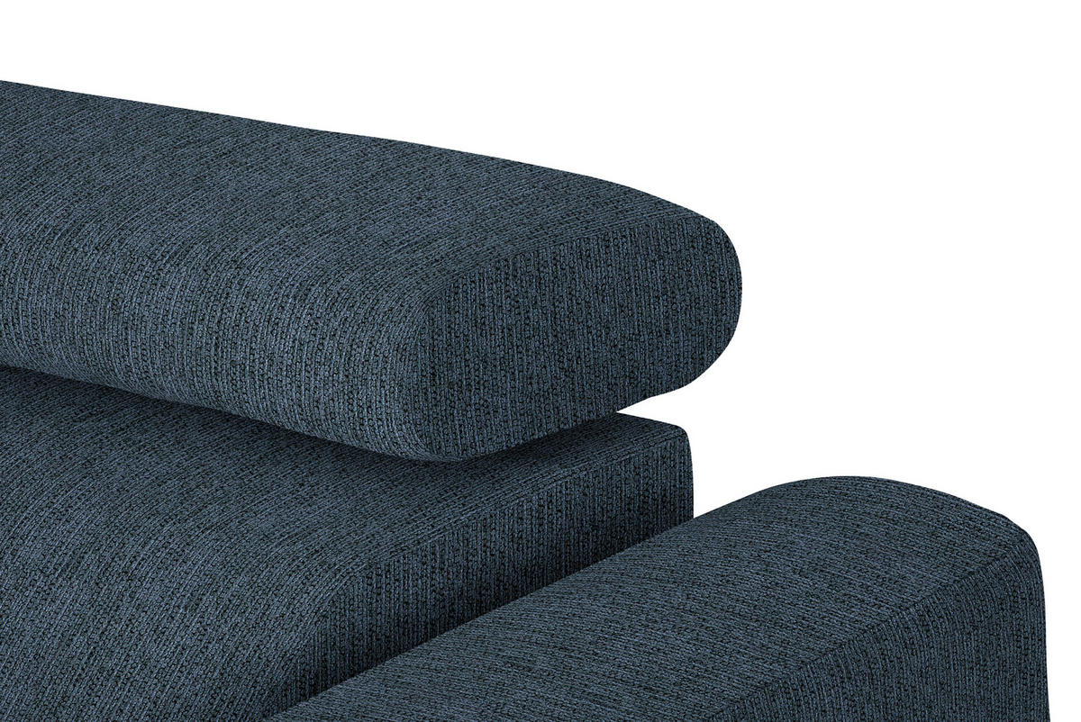 ECKSOFA in Webstoff Blau  205/280 cm  - Blau/Schwarz, Design, Textil/Metall (205/280cm) - Xora