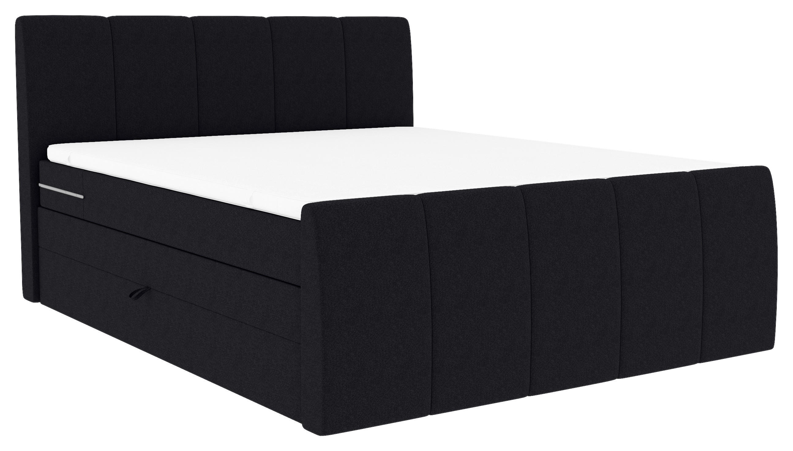 BOXSPRINGBETT 180/200 cm  Schwarz  - Schwarz, Konventionell, Kunststoff/Textil (180/200cm) - Carryhome