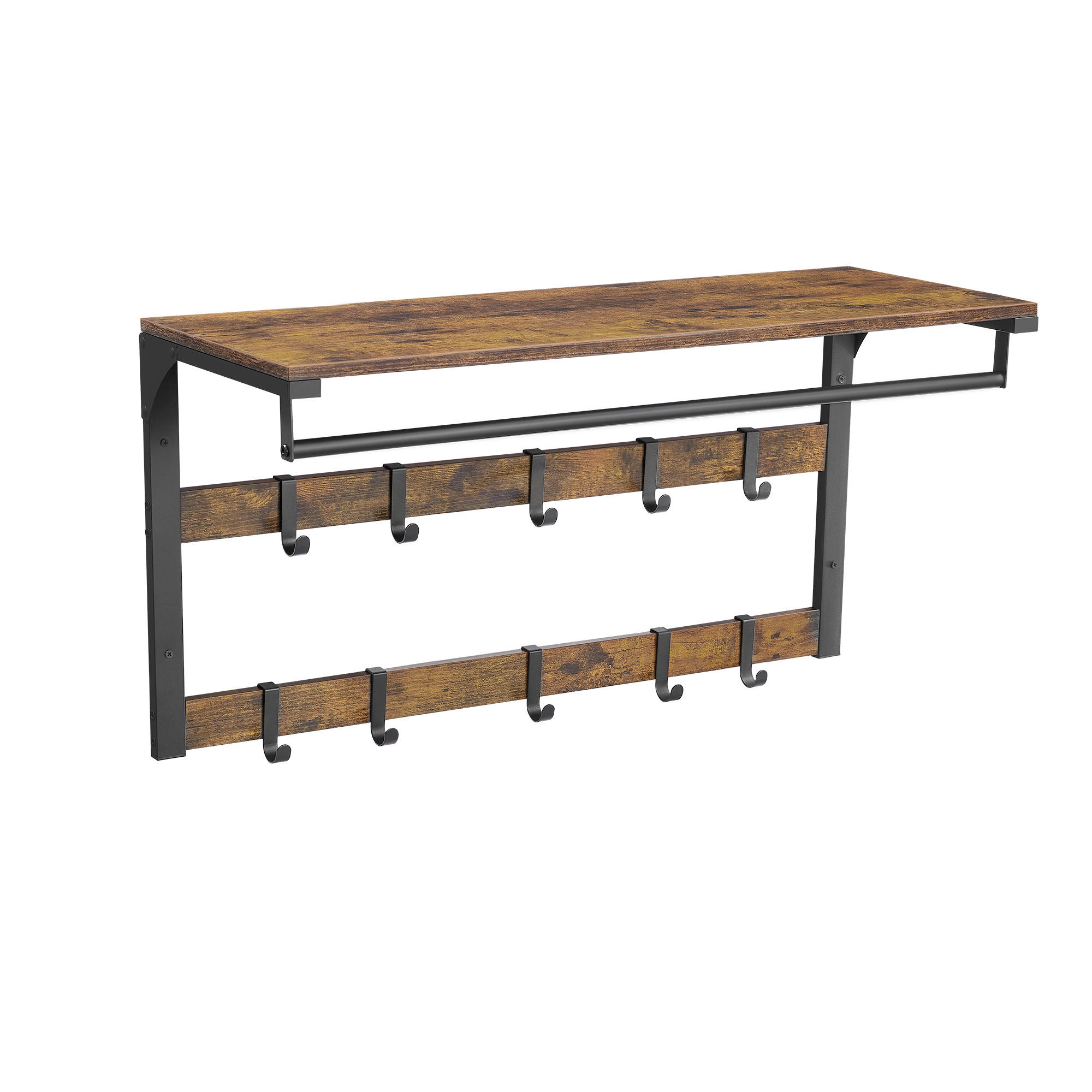 Mid.you Garderobenpaneel Schwarz, Braun 80x30x42 cm