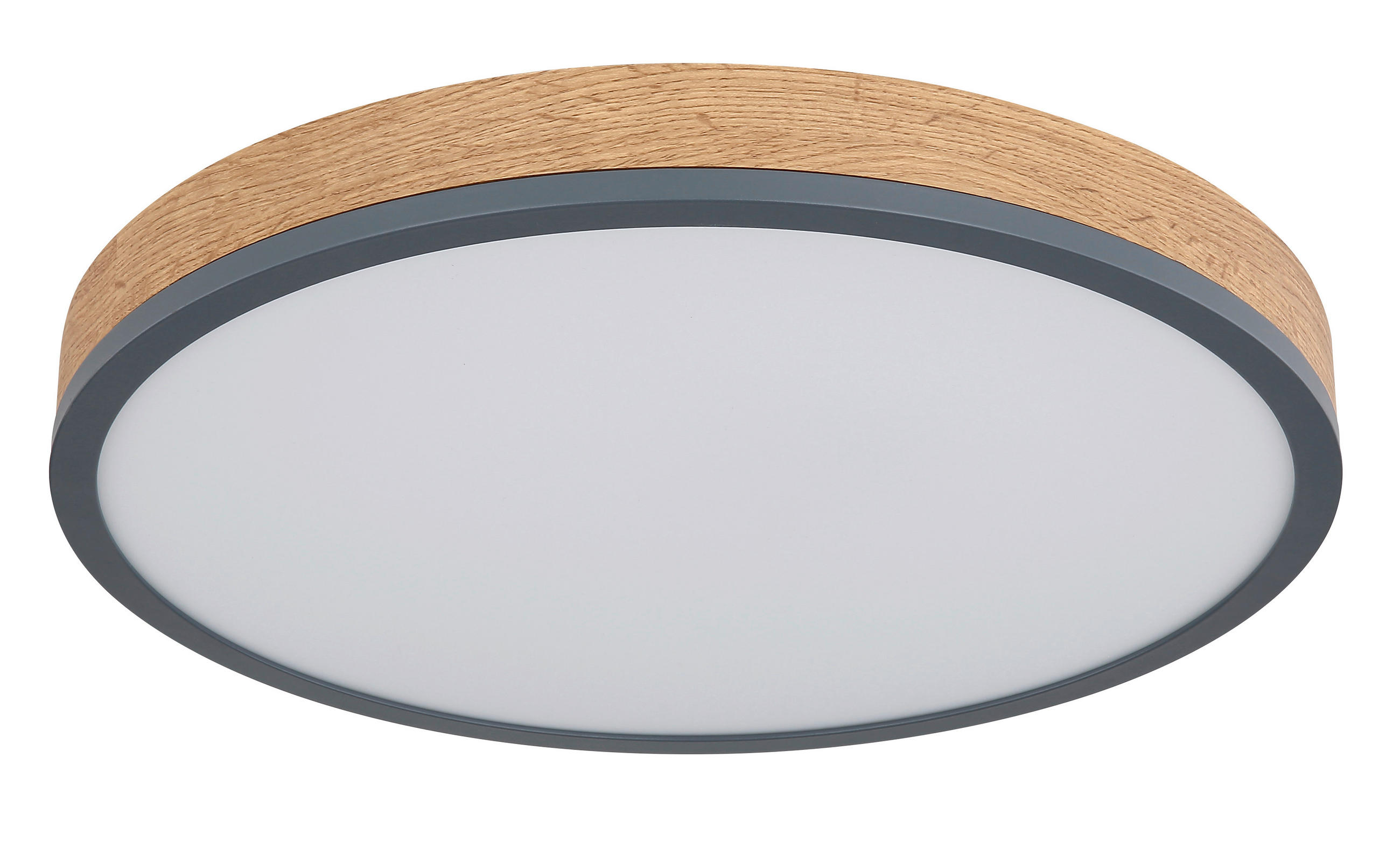 LED-DECKENLEUCHTE DORO 45/8,5 cm   - Dunkelbraun/Opal, KONVENTIONELL, Holzwerkstoff/Kunststoff (45/8,5cm) - Globo