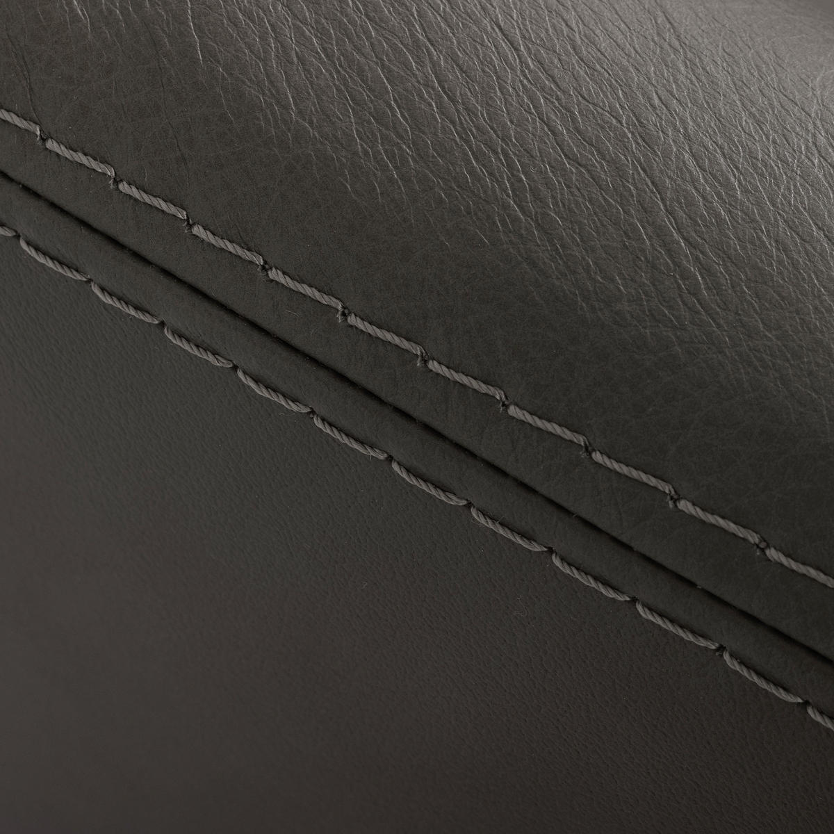 SESSELSET Echtleder Anthrazit  - Anthrazit/Kirschrot, Design, Leder/Metall (67/87/74cm) - Livetastic