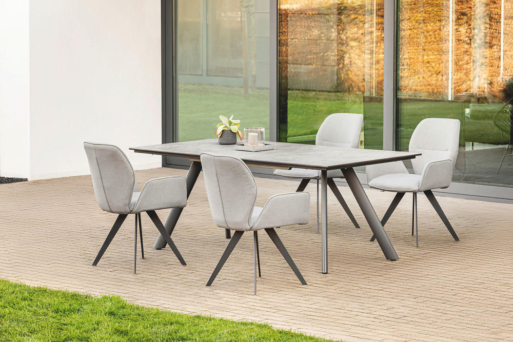 GARTENTISCH Kunststoff Anthrazit, Grau rechteckig  - Anthrazit/Grau, Design, Kunststoff/Metall (200/95/76cm)