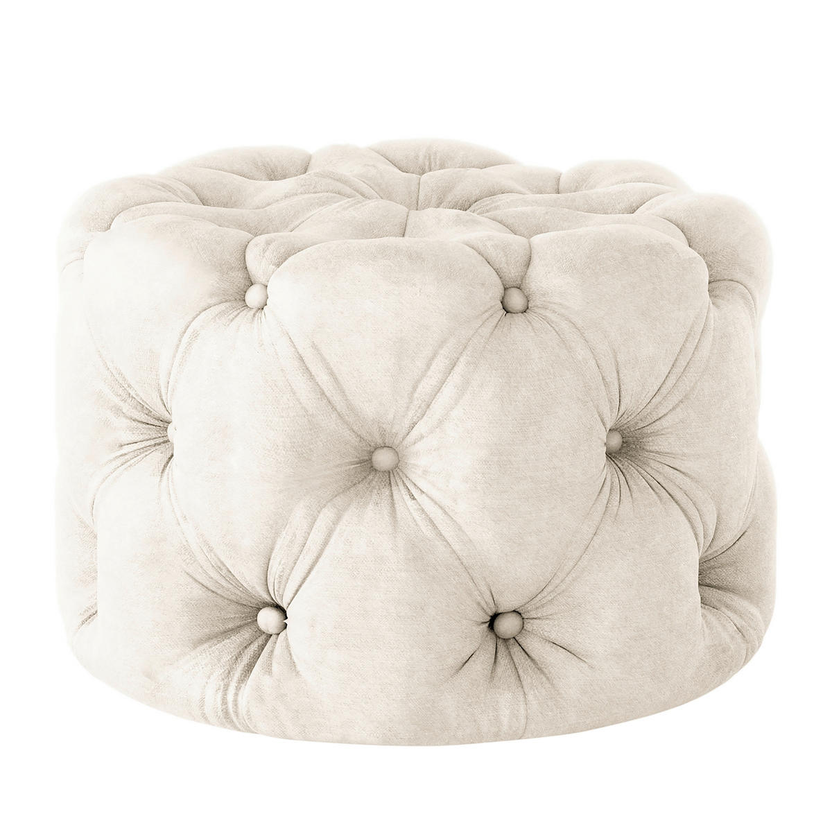 HOCKER Fresco Mikrofaser Creme  - Creme/Schwarz, Design, Kunststoff/Textil (60/39/60cm) - P & B