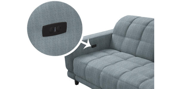 ECKSOFA in Webstoff Hellblau  302/216 cm  - Schwarz/Hellblau, Design, Holz/Textil (302/216cm) - Xora