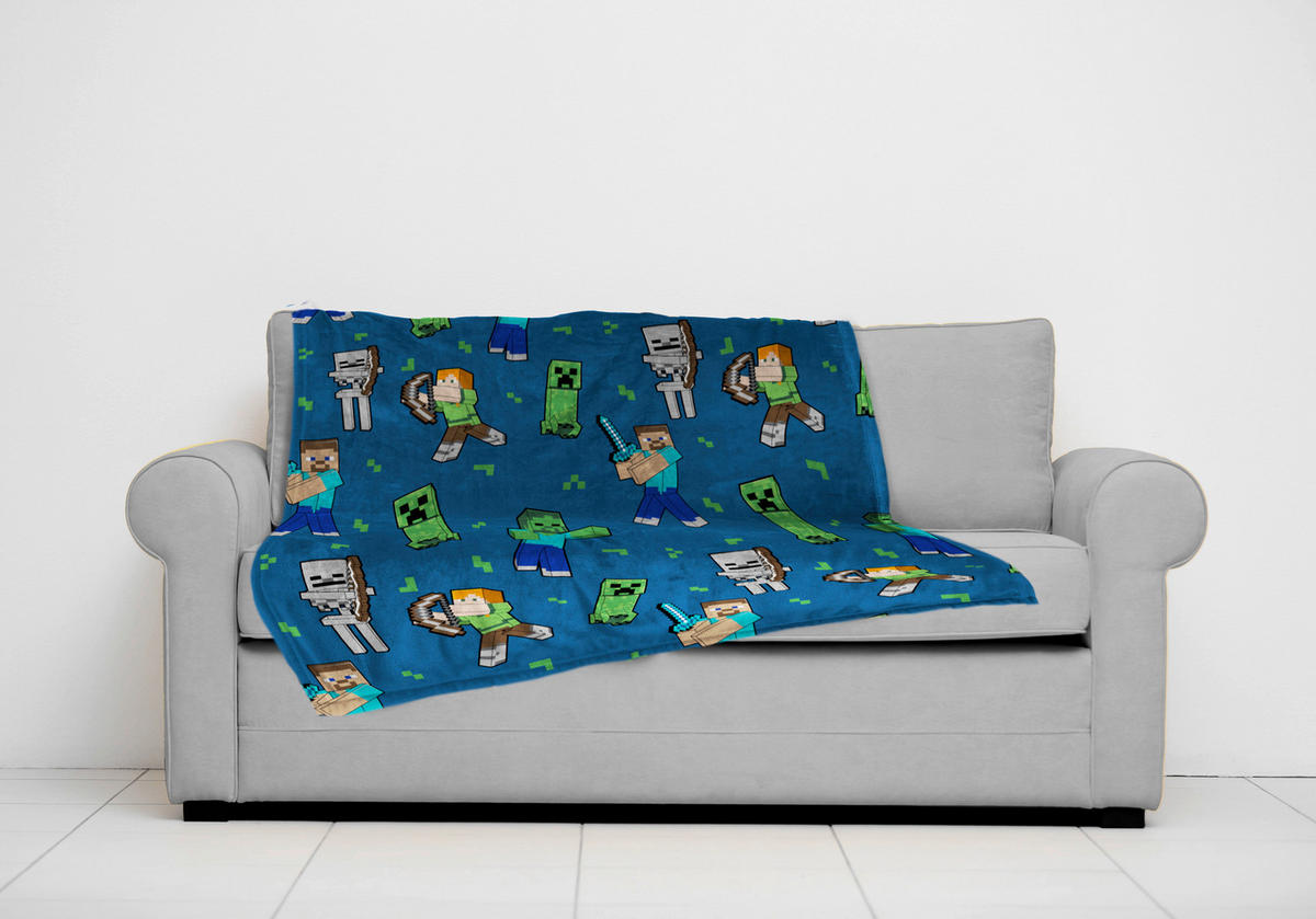 ÜBERWURF 150/130 cm  - Dunkelblau/Grün, Basics, Textil (150/130cm)