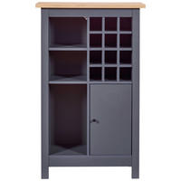 WEINSCHRANK 77/124/33 cm  - Anthrazit/Schwarz, Design, Holzwerkstoff/Metall (77/124/33cm) - Livetastic