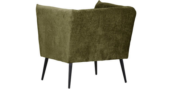 SESSEL in Chenille Grün  - Schwarz/Grün, Design, Textil/Metall (76/73/76cm) - Landscape