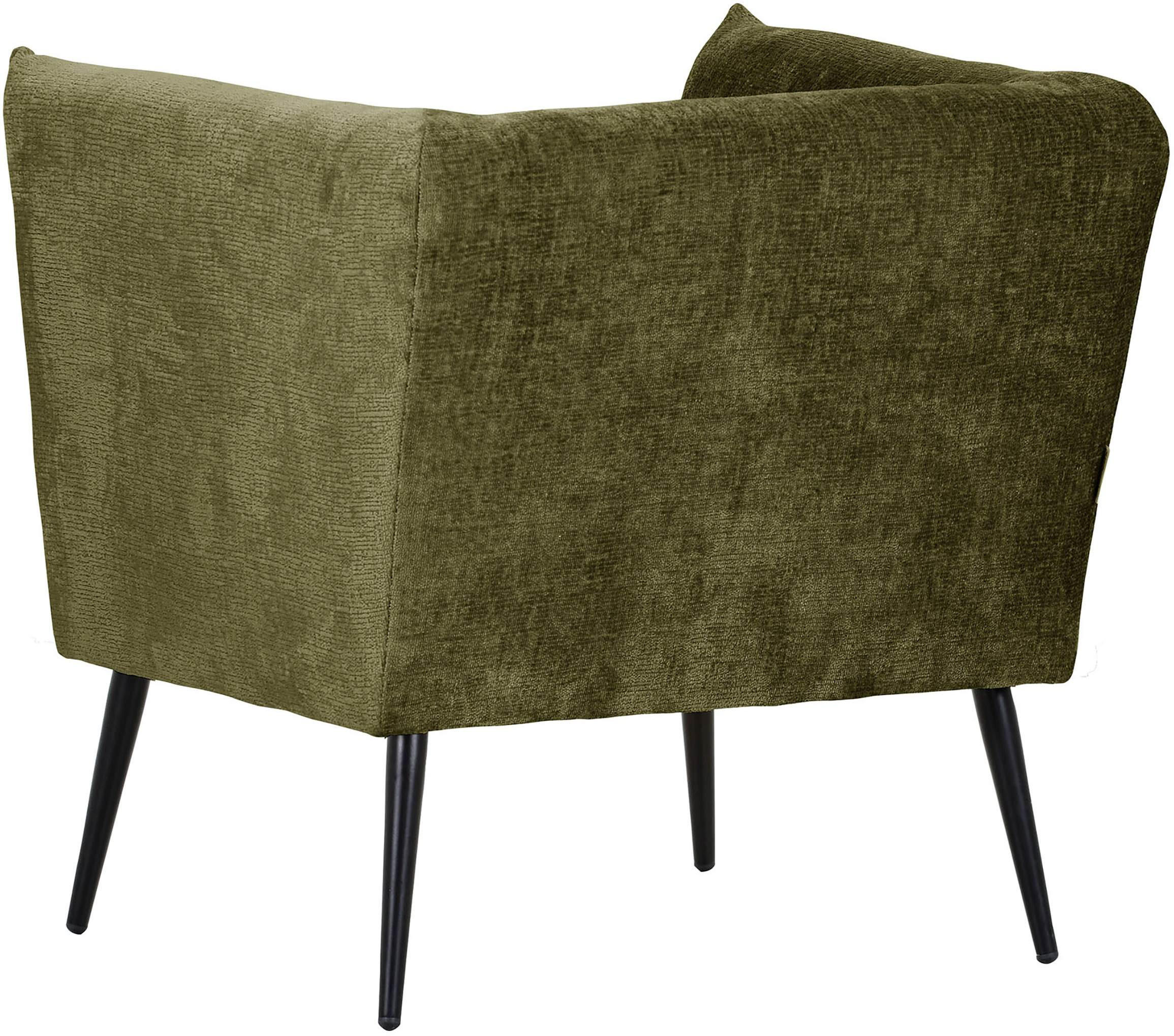 SESSEL in Chenille Grün  - Schwarz/Grün, Design, Textil/Metall (76/73/76cm) - Landscape