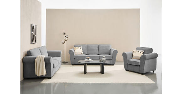 2,5-SITZER  in Chenille Grau  - Schwarz/Grau, KONVENTIONELL, Kunststoff/Textil (196/88/86cm) - Carryhome