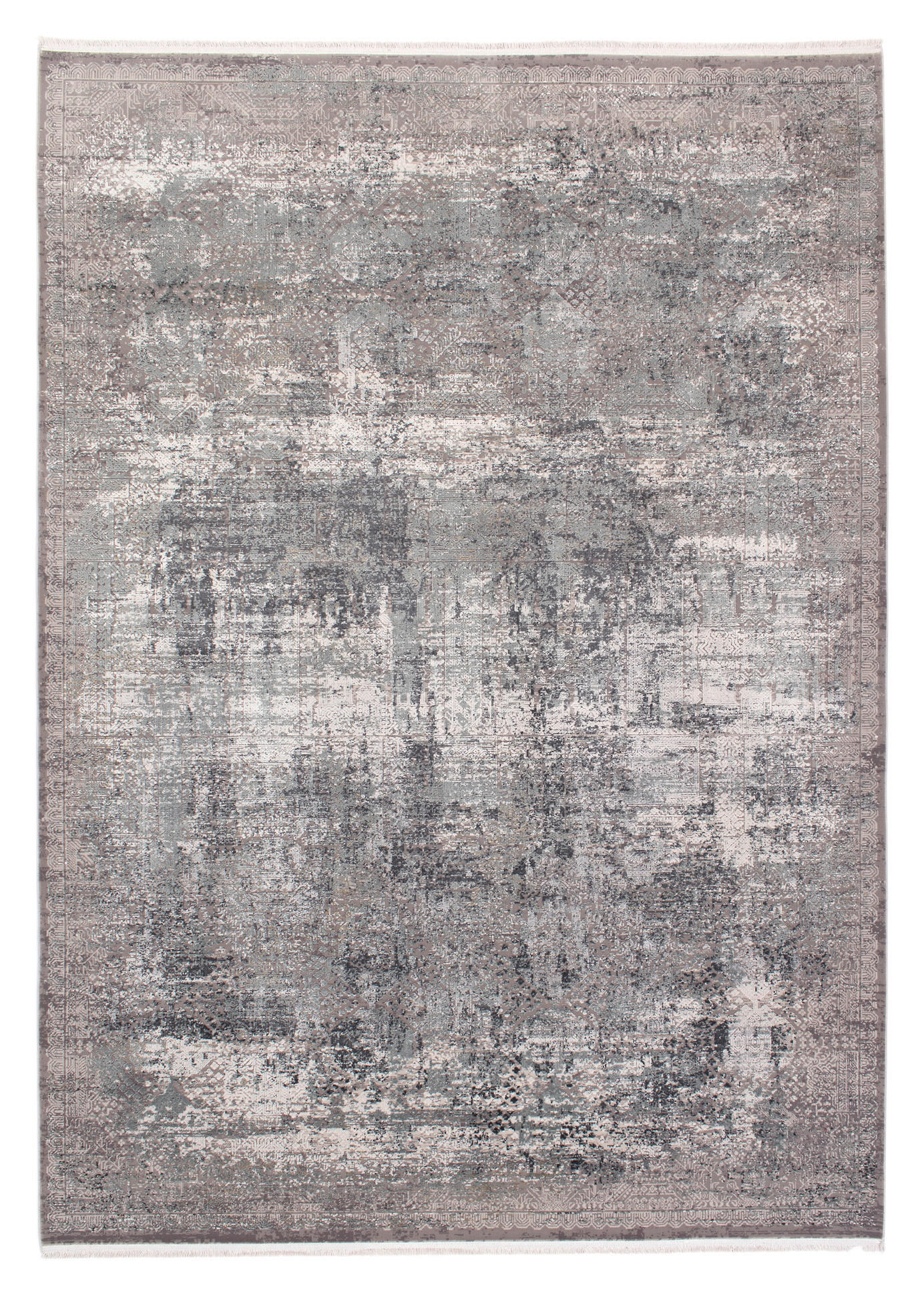 Musterring Webteppich Apollo Grau, Hellgrau, Dunkelgrau 160x230 cm