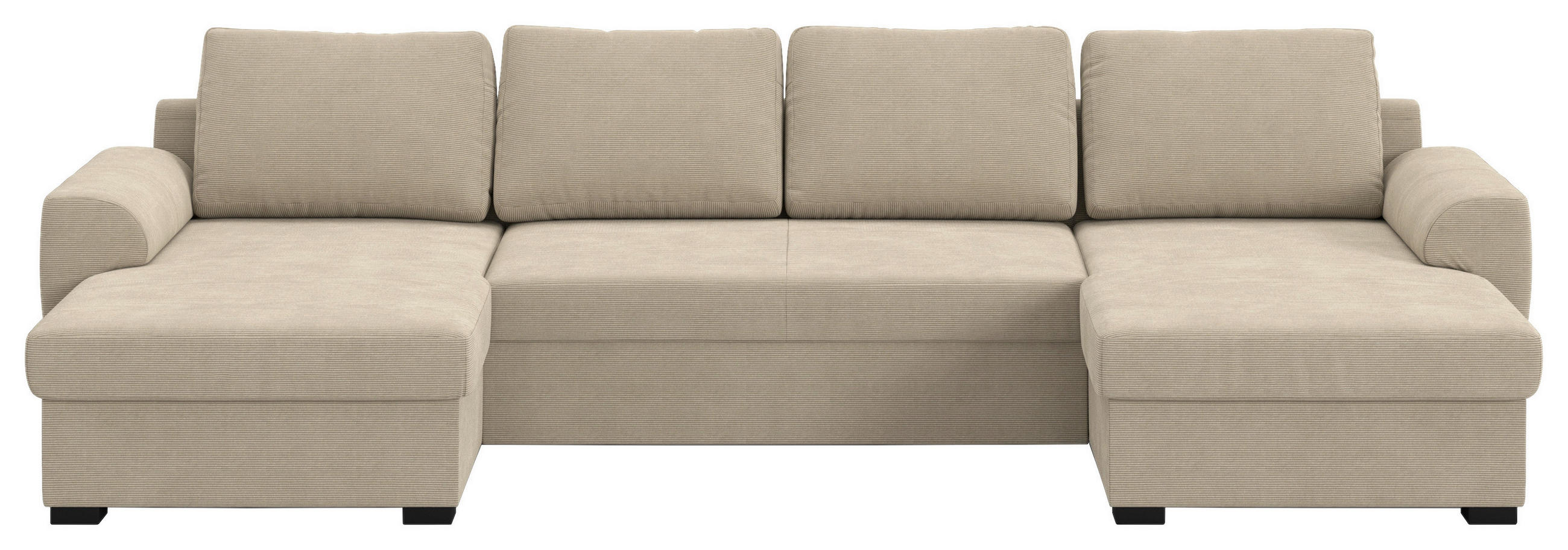 SJEDEĆA GARNITURA tekstil  smeđa   - smeđa/crna, Trend, tekstil/plastika (154/327/86cm) - MID.YOU