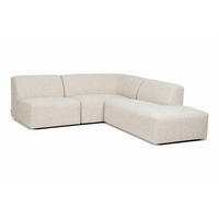 ECKSOFA Hector Creme  - Creme/Schwarz, Design, Textil (214/232cm) - Livetastic