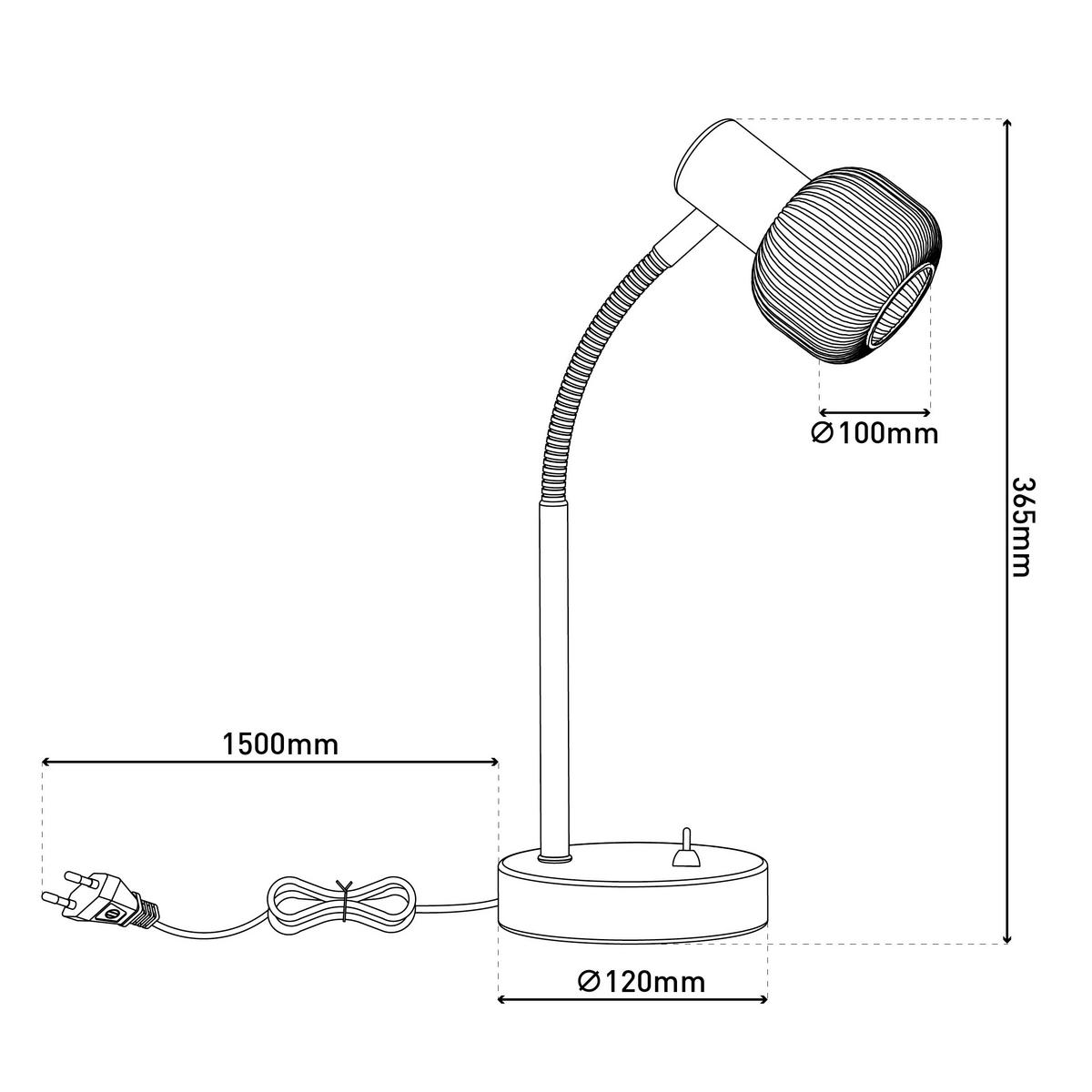 TISCHLEUCHTE 12/36,5 cm   - Weiß, LIFESTYLE, Glas/Metall (12/36,5cm) - Näve