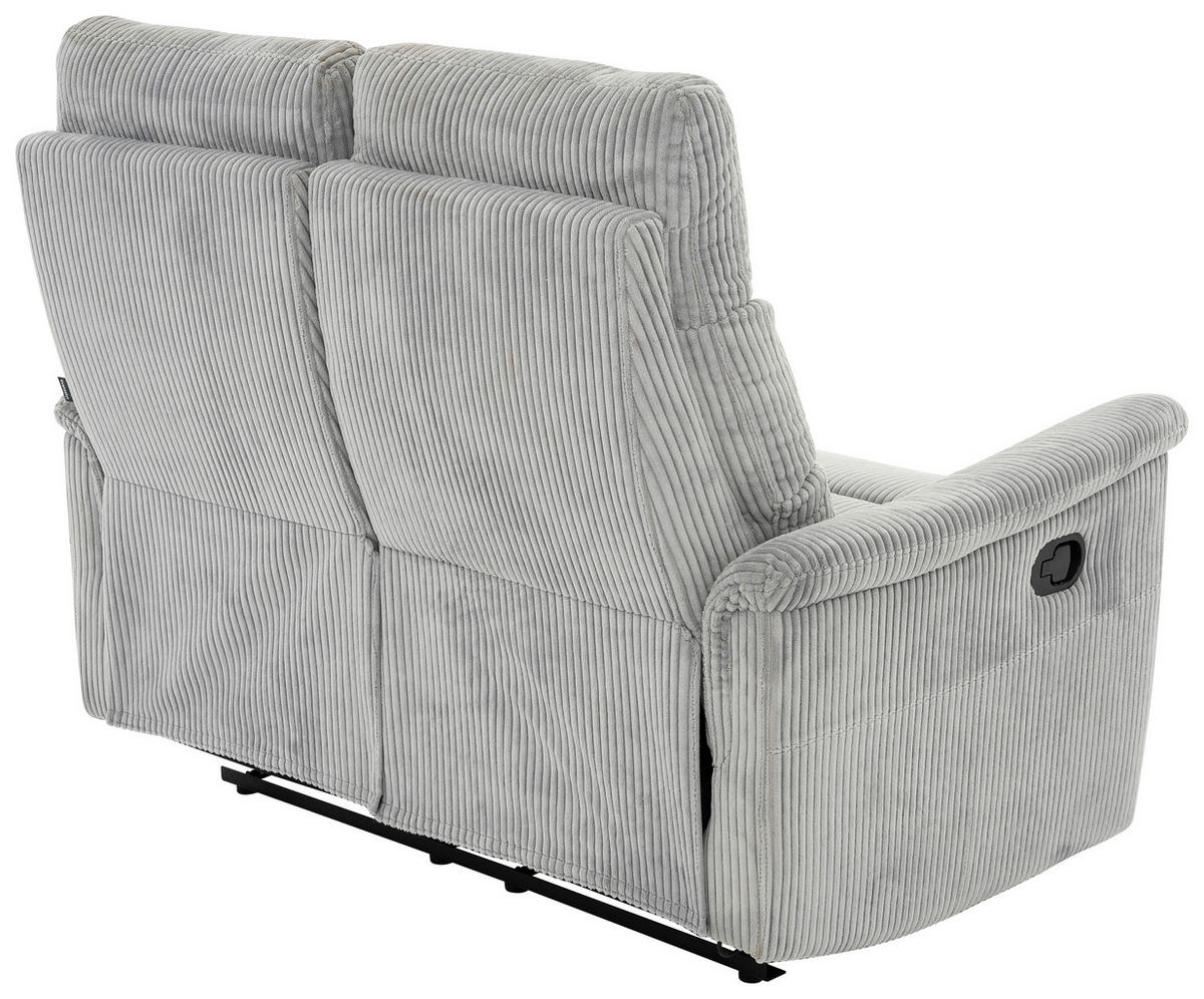 2-SITZER-SOFA in Cord Hellgrau  - Hellgrau/Schwarz, Design, Kunststoff/Textil (131/108/89cm) - Livetastic