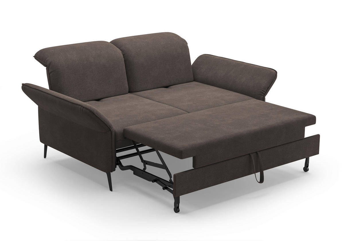 2,5-SITZER in Flachgewebe Graphitfarben  - Schwarz/Graphitfarben, KONVENTIONELL, Textil/Metall (189/92/123cm) - Sit & More
