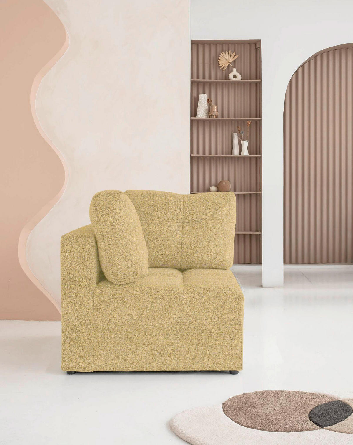 SOFAELEMENT  in Gelb  - Gelb/Schwarz, Design, Kunststoff/Textil (91/94/91cm) - MID.YOU