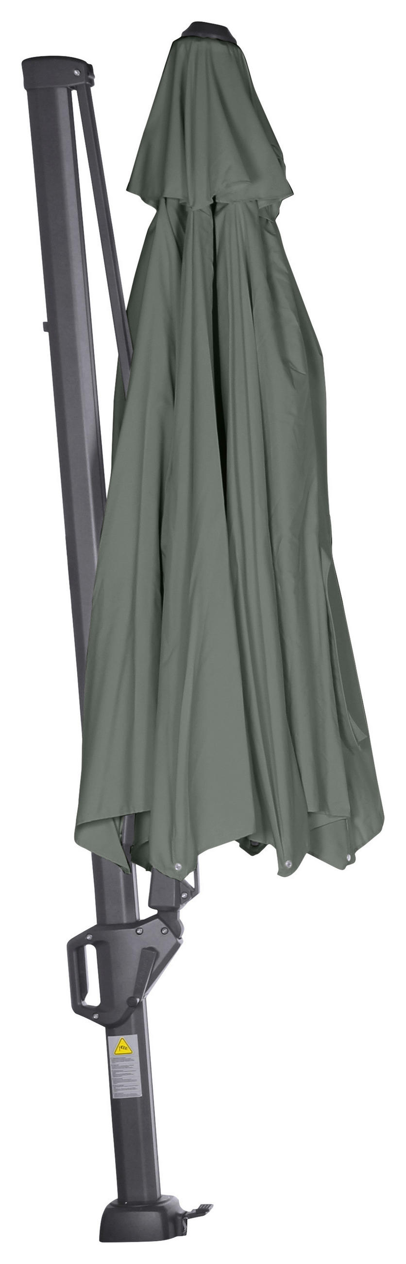 AMPELSCHIRM 350 cm  - Anthrazit/Olivgrün, KONVENTIONELL, Textil/Metall (350/350cm) - Siena Garden