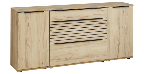 SIDEBOARD Buchefarben 180/85/40 cm - Buchefarben/Schwarz, KONVENTIONELL, Holzwerkstoff/Kunststoff (180/85/40cm) - Venda