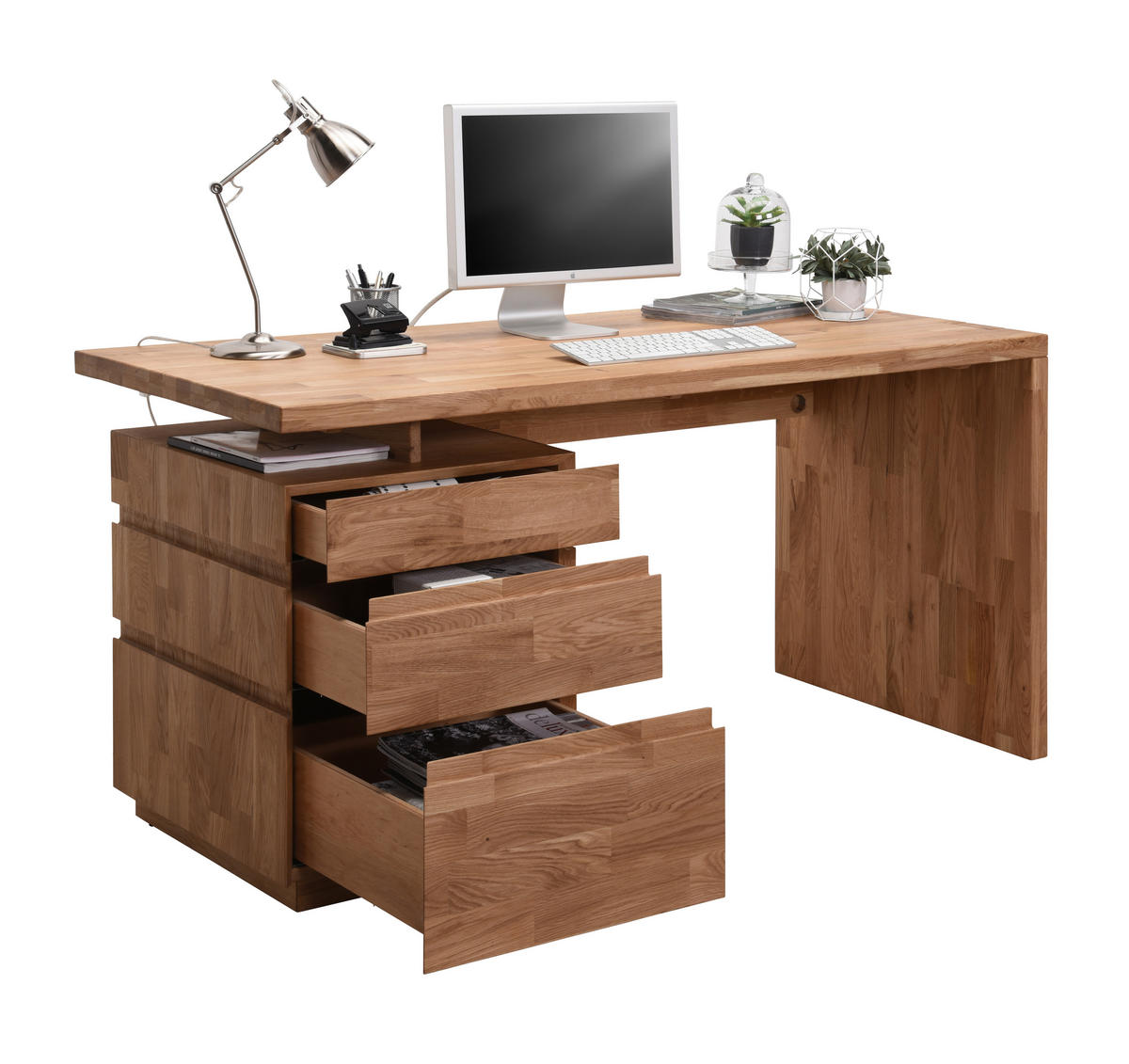 SCHREIBTISCH 150/70/76 cm  in Wildeiche  - Wildeiche/Eichefarben, Natur, Holz (150/70/76cm) - Linea Natura