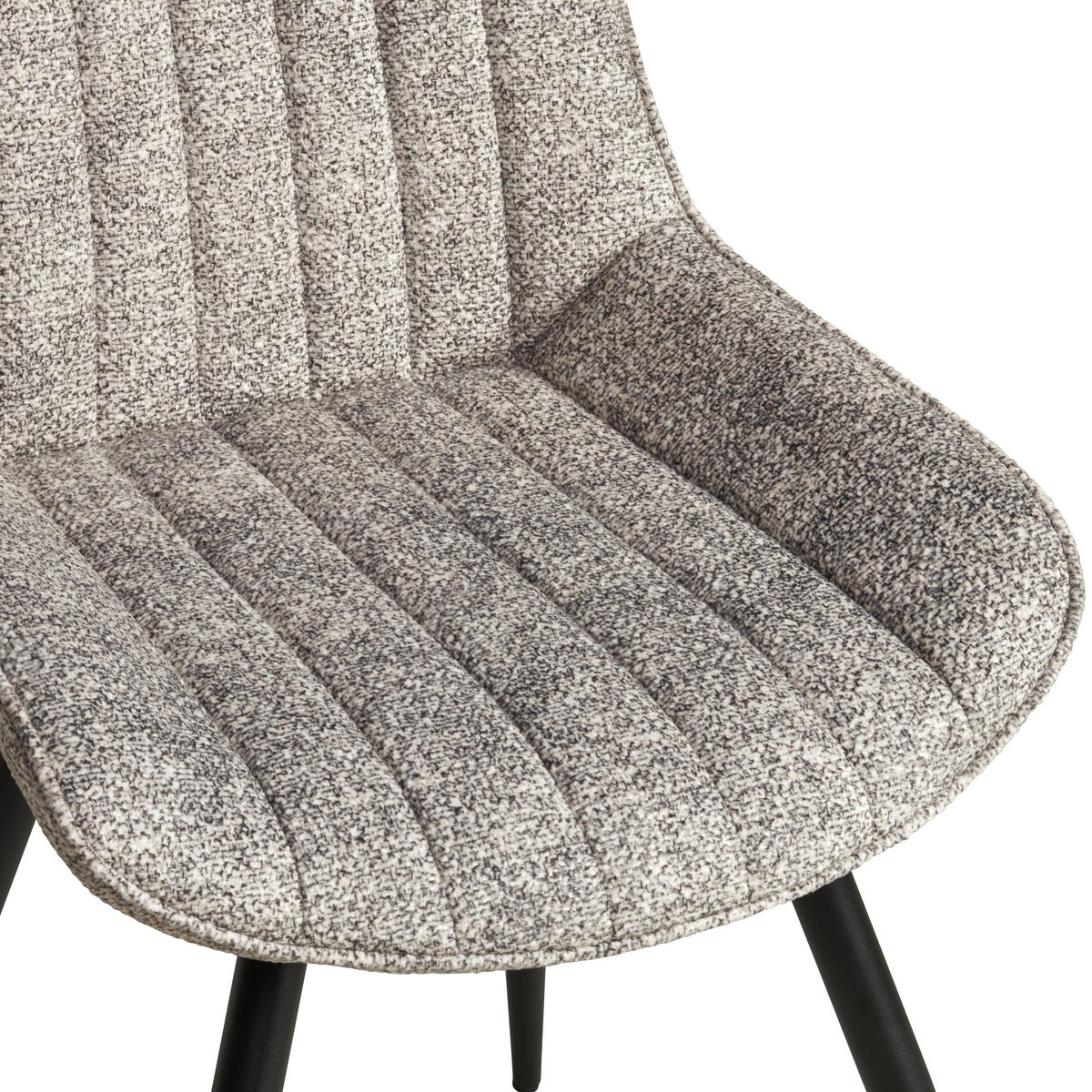 STUHL  in Eisen Leinenoptik Holz, Metall, Textil  - Beige/Schwarz, KONVENTIONELL, Holz/Textil (54/88/61,5cm) - MID.YOU