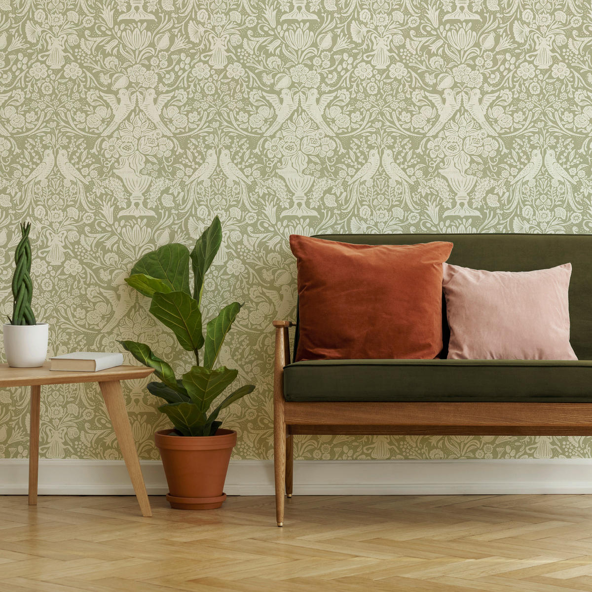 NON WOVEN-TAPET 52/1005 cm  - ljusgrön, Basics, papper/plast (52/1005cm)