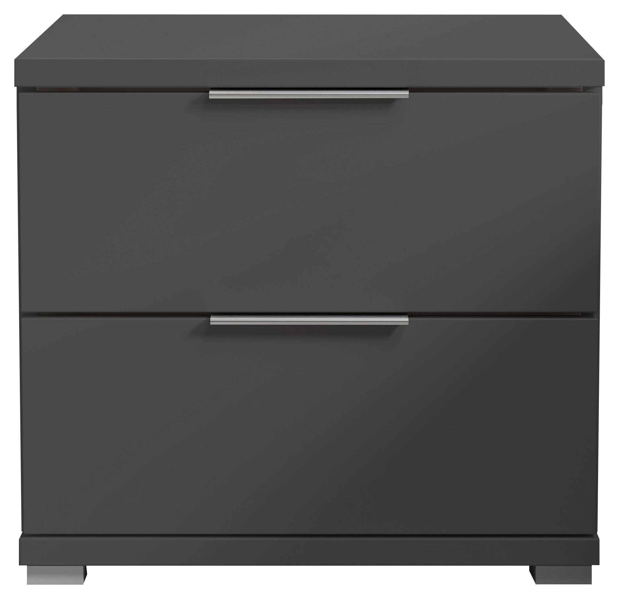 NACHTSCHRANK 46/43/42 cm  - Alufarben/Graphitfarben, KONVENTIONELL, Holzwerkstoff/Kunststoff (46/43/42cm) - Boxxx