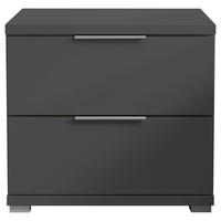 NOČNA OMARICA, barve grafita  - barve aluminija/barve grafita, Konvencionalno, umetna masa/leseni material (46/43/42cm) - Boxxx