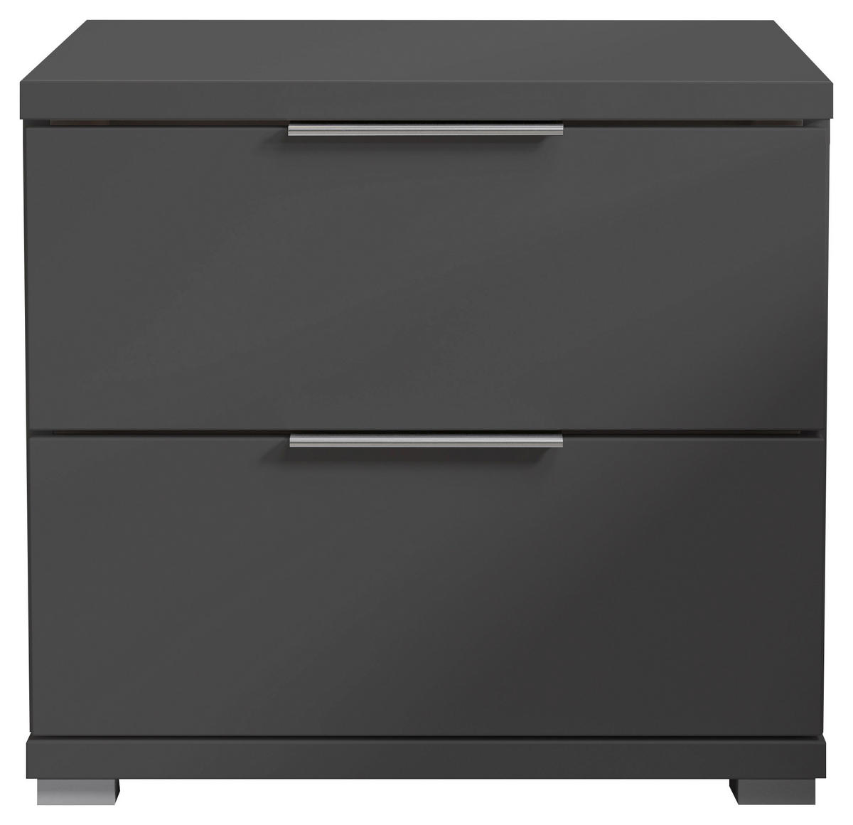 NOČNA OMARICA, barve grafita  - barve aluminija/barve grafita, Konvencionalno, umetna masa/leseni material (46/43/42cm) - Boxxx