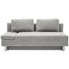 SCHLAFSOFA  mit Stoffauswahl, Schlafen auf Sitzhöhe, Armteil links Flachgewebe Hellgrau  - Chromfarben/Hellgrau, Design, Holz/Textil (205/77-93/99cm) - Novel