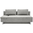 SCHLAFSOFA Flachgewebe Hellgrau  - Chromfarben/Hellgrau, Design, Holz/Textil (205/77-93/99cm) - Novel