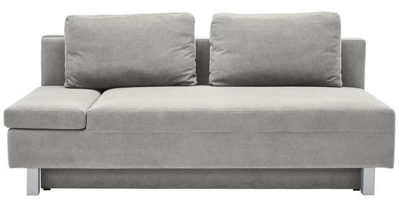 SCHLAFSOFA Flachgewebe Hellgrau - Chromfarben/Hellgrau, Design, Holz/Textil (205/77-93/99cm) - Novel