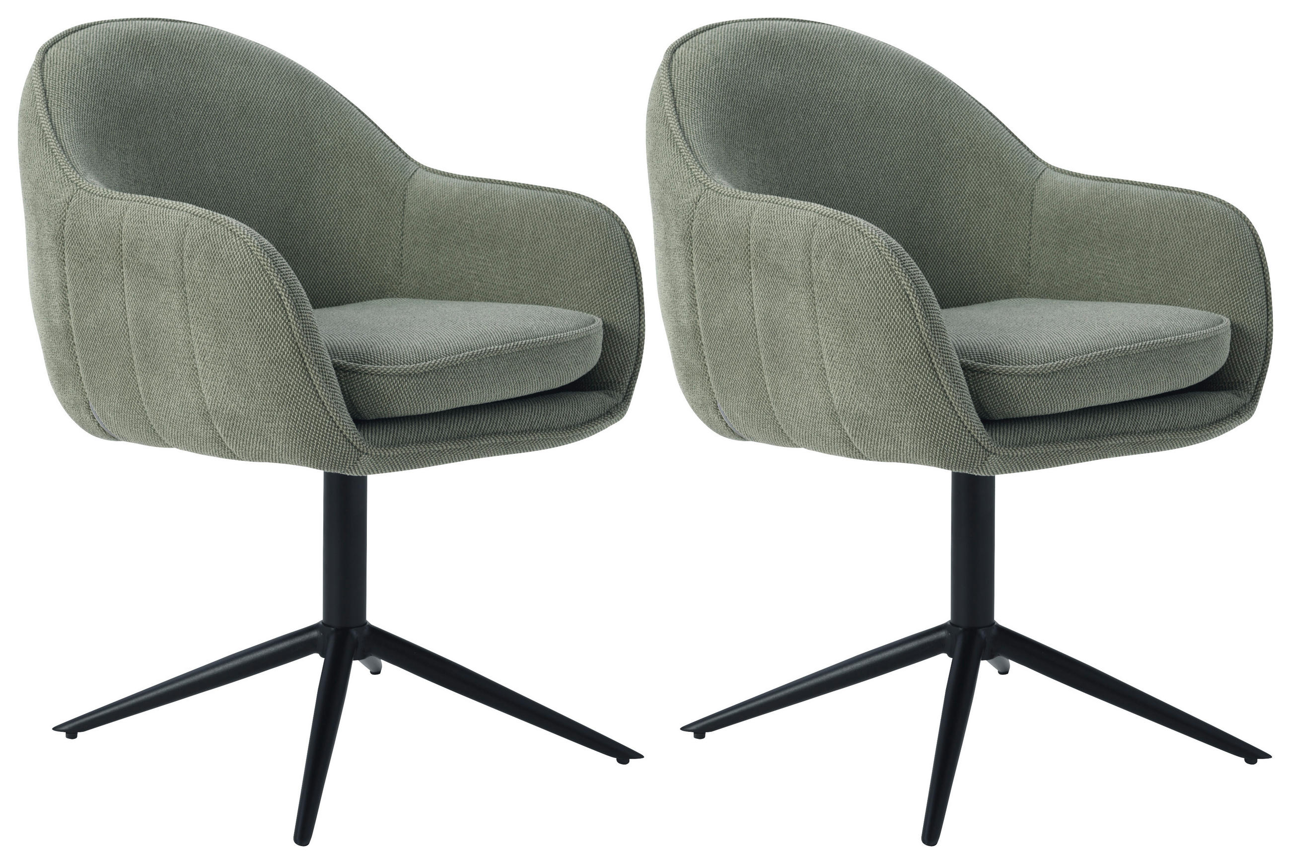 Armlehnstuhl Amara Leinenoptik Grün, B: 60 cm