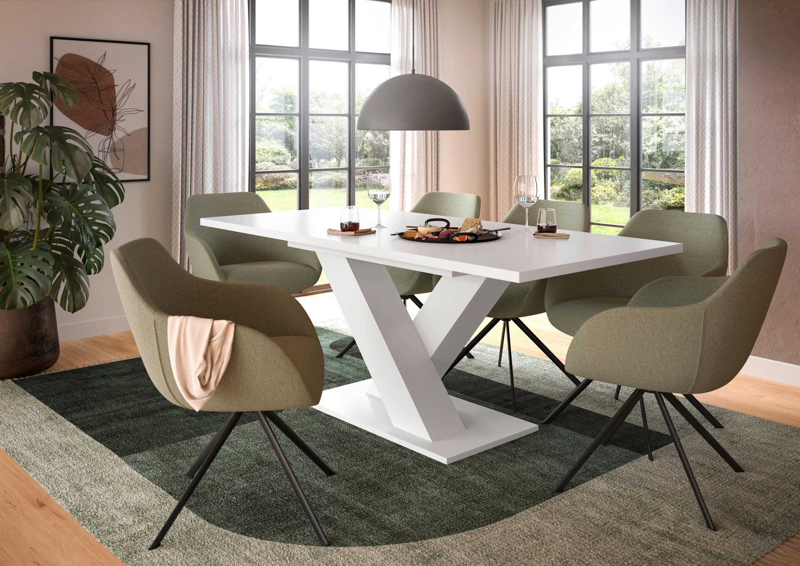 AUSZIEHTISCH Weiß rechteckig  ausziehbar  - Weiß, KONVENTIONELL, Holzwerkstoff (150-190/76/90cm)