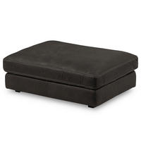 HOCKER in Leder Dunkelgrau  - Dunkelgrau/Beige, Design, Leder/Kunststoff (123/45/93cm) - Livetastic