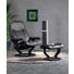 SESSELSET CONSUL M Echtleder Hocker - Schwarz, Design, Leder/Holz (75/100/71cm) - STRESSLESS