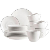 KAFFEESERVICE Felise 18-teilig  - Schwarz/Weiß, Trend, Keramik - Mäser