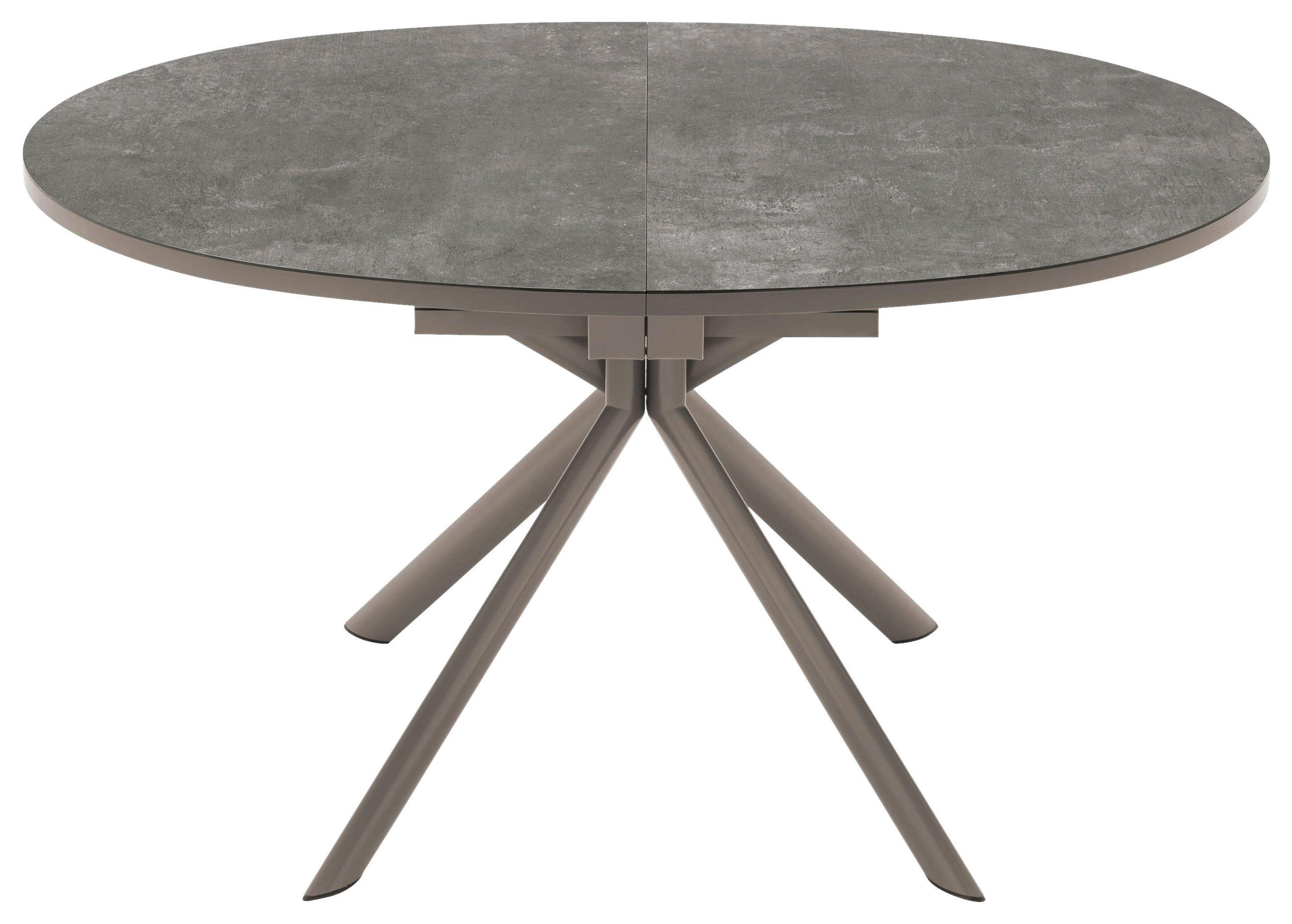 AUSZIEHTISCH Anthrazit, Taupe rund  ausziehbar  - Taupe/Anthrazit, Design, Keramik/Metall (140-190/100/75cm) - Connubia 