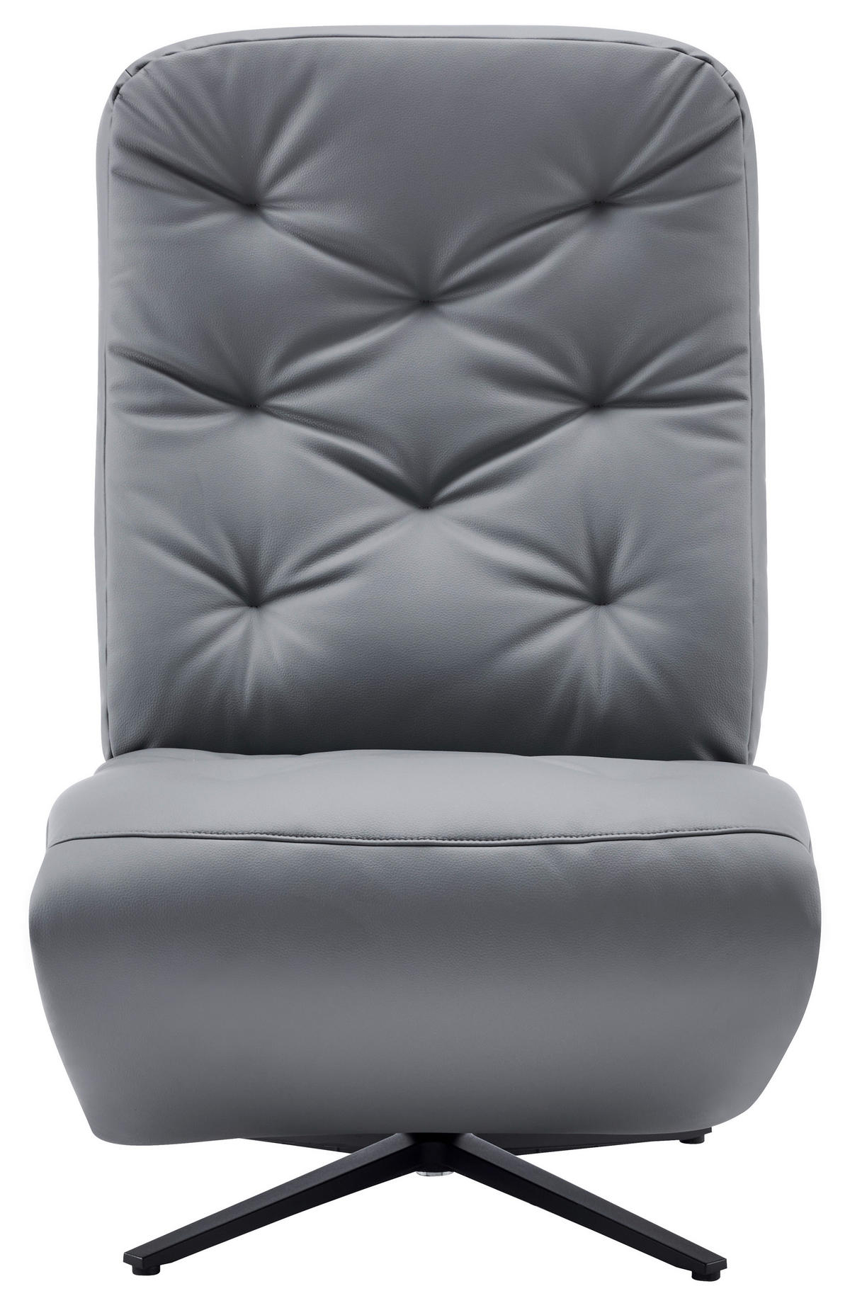RELAXSESSEL NORA Lederlook, Mikrofaser    - Schwarz/Grau, Design, Textil/Metall (68/113/84cm) - Livetastic