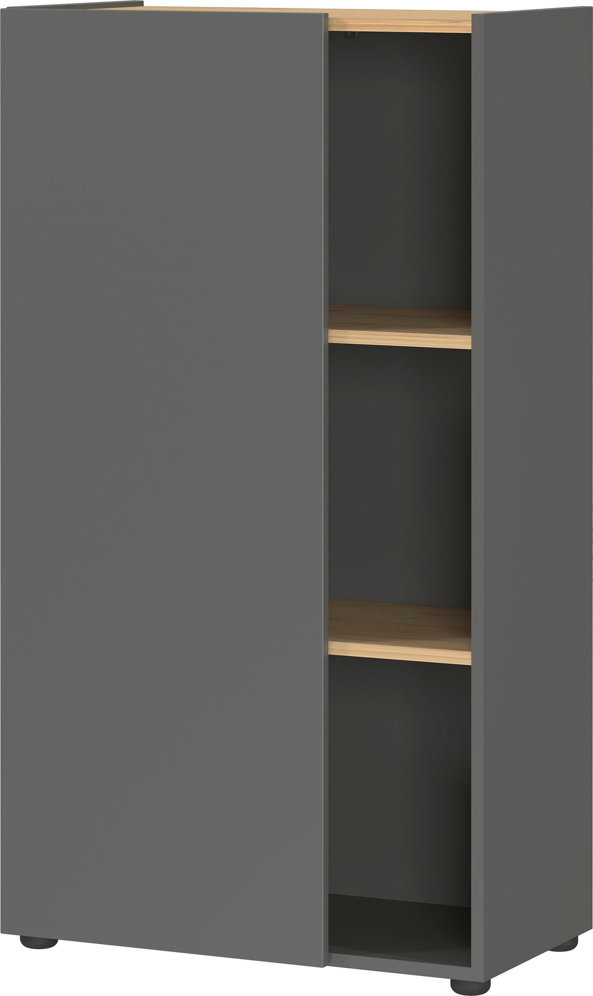 AKTENSCHRANK Graphitfarben, Eichefarben  - Eichefarben/Graphitfarben, Design, Holzwerkstoff (61/110/34cm) - Germania