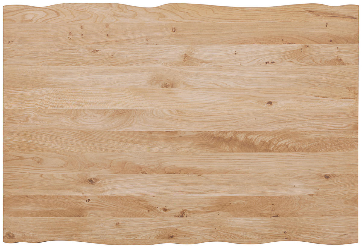 COUCHTISCH Wildeiche massiv 110/75/45 cm rechteckig Eichefarben  - Eichefarben/Schwarz, Natur, Holz/Metall (110/75/45cm) - Landscape