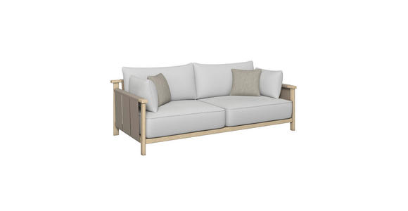 2-SITZER-SOFA Mari in Flachgewebe Taupe, Eschefarben, Sandfarben  - Sandfarben/Taupe, ROMANTIK / LANDHAUS, Holz/Textil (219/83/98cm) - Dieter Knoll