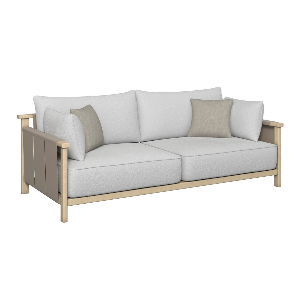 2-SITZER-SOFA Flachgewebe Taupe, Eschefarben, Sandfarben  - Sandfarben/Taupe, ROMANTIK / LANDHAUS, Holz/Textil (219/83/98cm) - Dieter Knoll