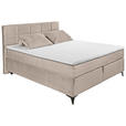 BOXSPRINGBETT 180/200 cm,  in Creme  - Creme/Schwarz, Design, Holzwerkstoff/Kunststoff (180/200cm) - Xora