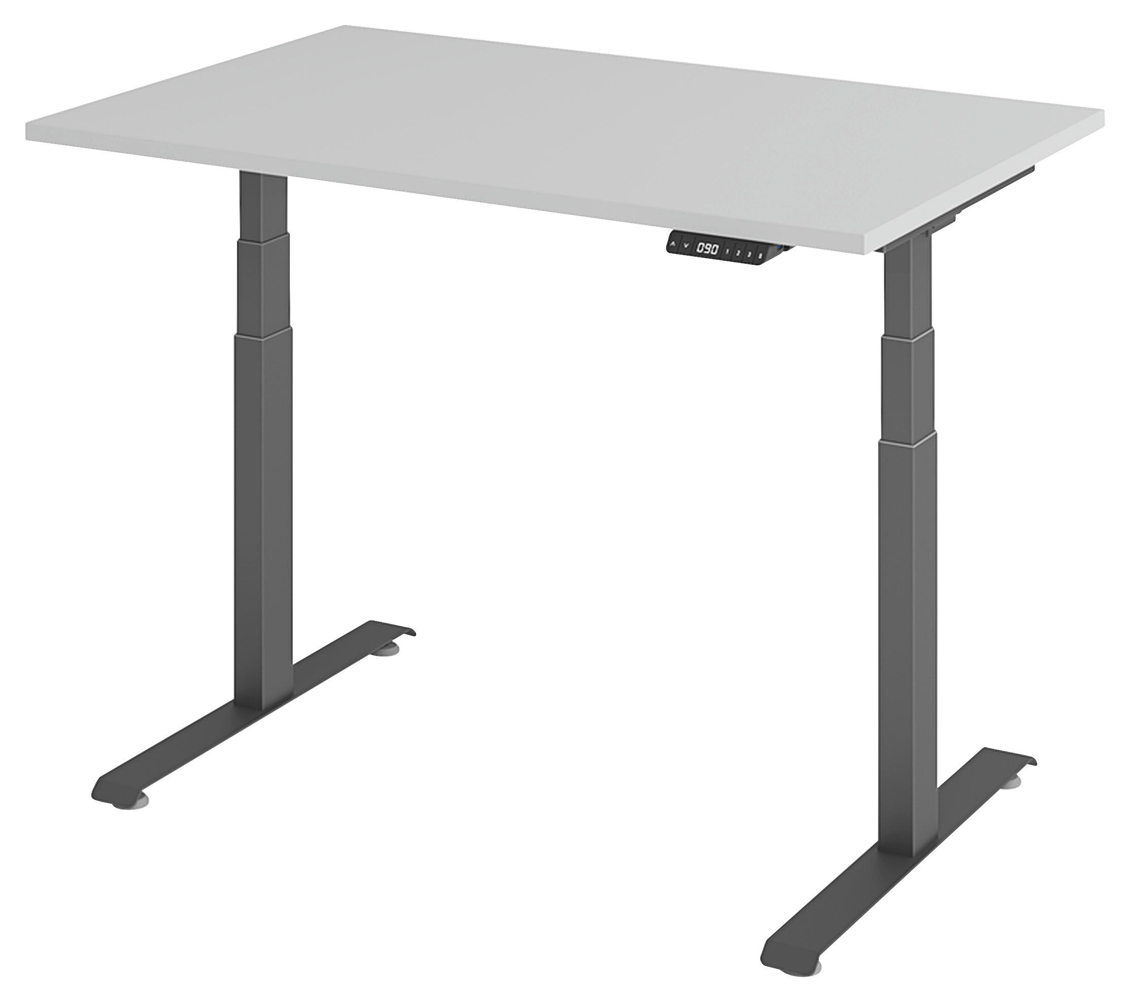 SCHREIBTISCH 120/80/64,5-129,5 cm Graphitfarben, Grau elektrisch höhenverstellbar  - Graphitfarben/Grau, KONVENTIONELL, Holzwerkstoff/Metall (120/80/64,5-129,5cm) - Venda