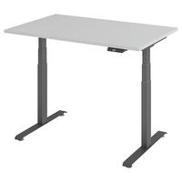 SCHREIBTISCH 140/80/64,5-129,5 cm Graphitfarben, Grau elektrisch höhenverstellbar  - Graphitfarben/Grau, KONVENTIONELL, Holzwerkstoff/Metall (140/80/64,5-129,5cm) - Venda