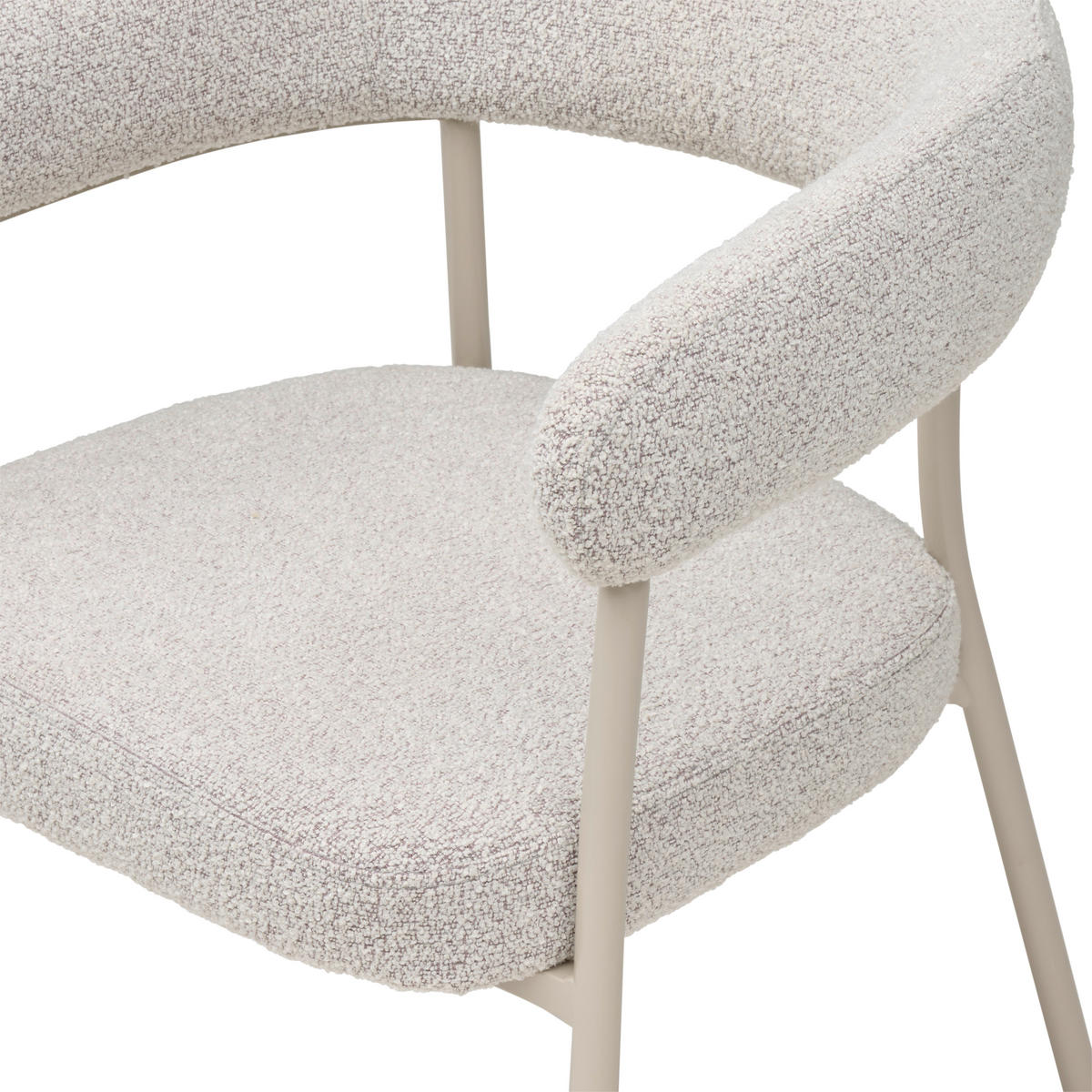 ARMLEHNSTUHL   Webstoff  - Creme/Grau, MODERN, Textil/Metall (60/75/55cm) - MID.YOU