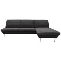 ECKSOFA in Webstoff Anthrazit  274/168 cm  - Anthrazit/Schwarz, Design, Textil/Metall (274/168cm) - LOOKS by W.Joop